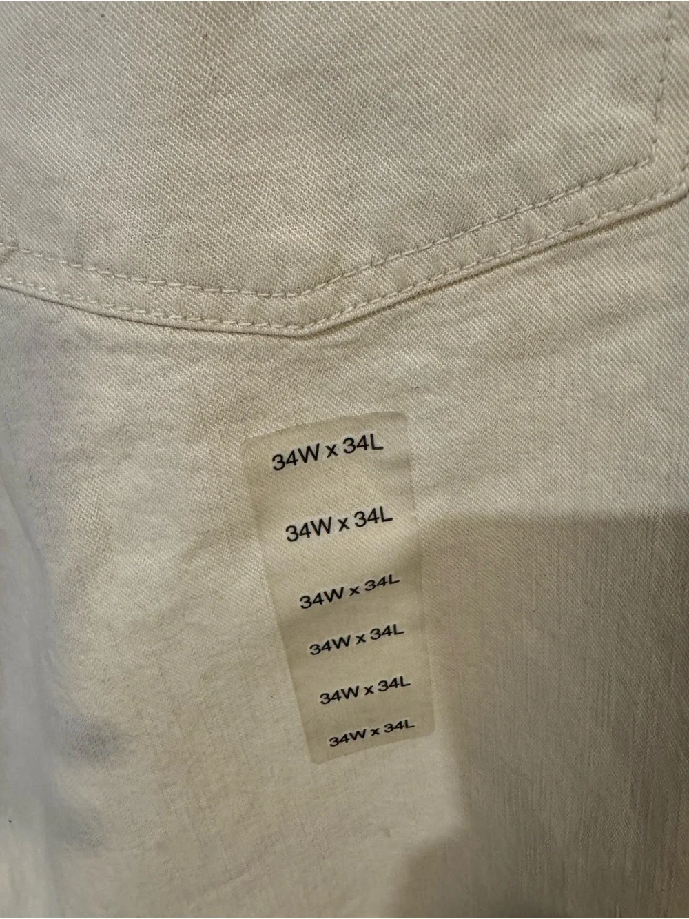 Arizona Jean Co Loose Fit Jeans Mens 34x34 Khaki Beige 100% Cotton Straight Leg